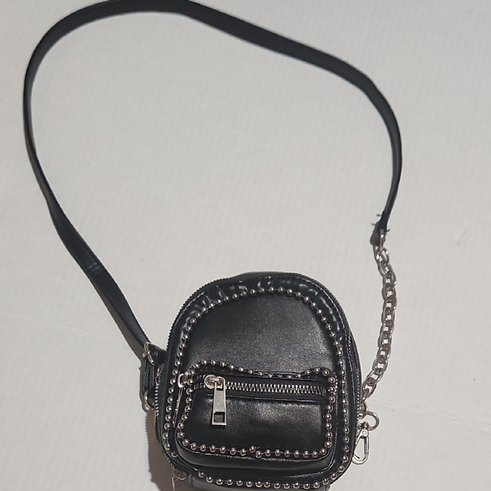 Black Studded Mini Crossbody Bag